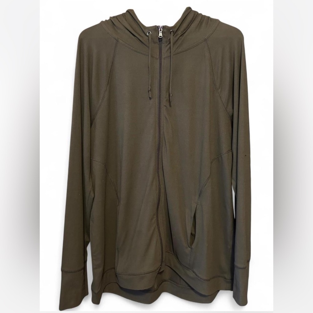 Olive Green Zip-Up Hoodie